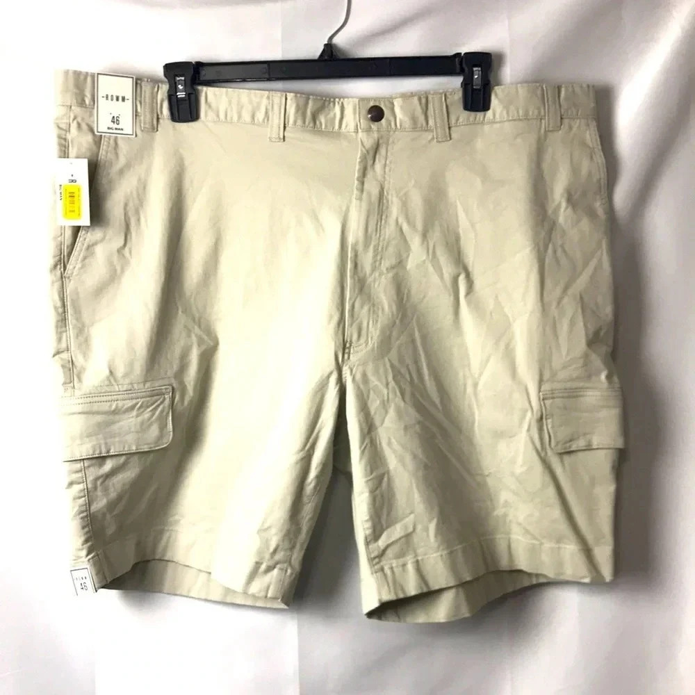 NWT ROWM MEN SZ 46 KHACKI CARGO SHORTS  9”‎ INSEAM